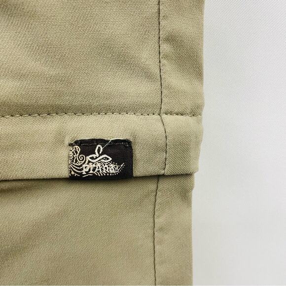 PrAna Monarch Convertible Hiking Pant Zip Off Stretch Drawstring Tan Size 14 - Picture 5 of 13